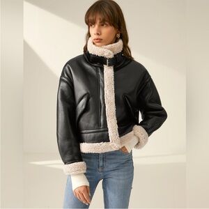 Sherpa Lined Leather Jacket
